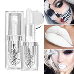 Halloween White Lipstick Matte Body Painting Stick for Women Waterproof Lipsticks Dark Long Lasting Lip Stick Gothic Zombie Vampire Cosplay Cruelty Free Lipstick, DU-White