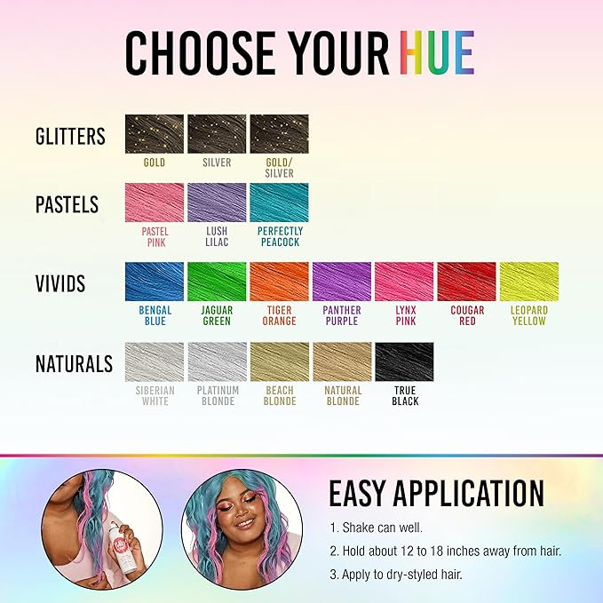 Punky Temporary Hair Color Spray, Lynx Pink, Fast-Drying, Non-Sticky, Non-Damaging, Travel Size Hair Dye for Instant Vivid Hair Color, 3.5 oz