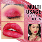 Oulac Red Lipsticks for Women Metallic Lipstick, Long Lasting Lip Gloss Waterproof, Glitter Lipstick Lip & Eye 2 IN 1, High Impact Lip Color, No Transfer, Vegan MD07