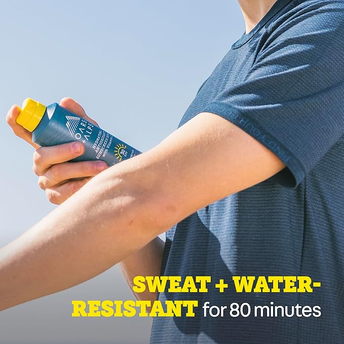 Oars + Alps Sunscreen Spray for Face & Body Spray Sunscreen Infused with Vitamin C & Antioxidants, No White Residue, Water & Sweat Resistant, All Skin Types, Lightweight, Hydrating, SPF 30, 6 Oz, 2pk