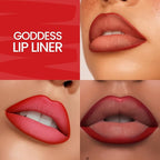 Red Lip Liner – Creamy, High-Pigment Matte Color, Retractable - Long-Lasting & Non-Drying Makeup Lip Liner with Smooth Application for Defined Lips - No Feathering or Fading (Goddess)