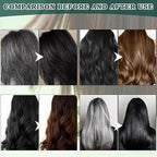 Mild Formula Long Lasting Hair Dye Set,Plant Extracts Hair Color Dye Cream,Plant Single Dose Dye,Nourishing Natural Shampoo, for Gray Coverage (Light Black)