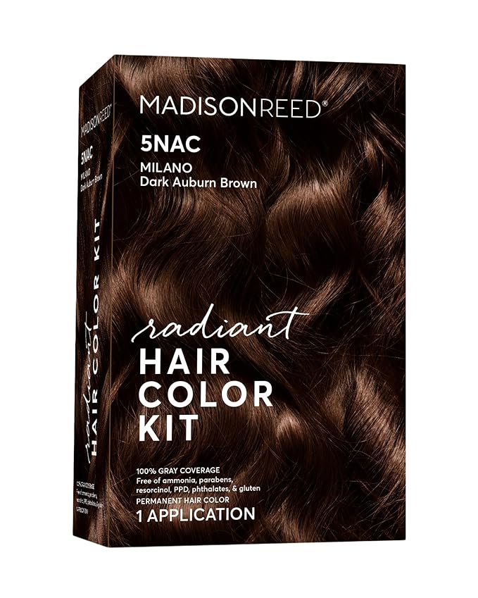 Madison Reed Radiant Hair Color Kit - 5NAC Dark Chocolate Brown with Copper-Auburn Undertones (Milano Brown), Dimensional Gray Hair Blending Permanent Hair Dye, PPD-Free & Ammonia-Free, 1 Pack