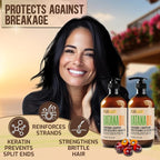 Batana Oil Shampoo and Conditioner Set - Thickening, Sulfate Free Formula for Women and Men - Volumizing, Moisturizing, Professional Salon Care Products for Fine, Thinning Hair - 16 Fl Oz (Pack of 2)