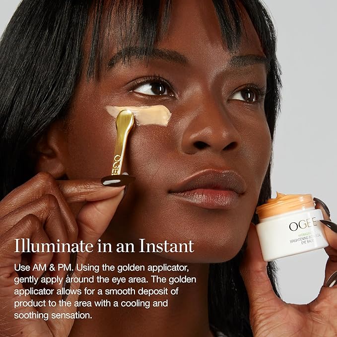 Ogee Botanical Eye Balm - Certified Organic Brightening Eye Cream for Dark Circles and Puffinesss - Made with Natural Retinol Alternative & Hyaluronic Acid