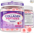 2 Pack Collagen Gummies for Women & Men 3000mg, Hydrolyzed Collagen Peptides with Antioxidant Blend & Digestive Enzymes, Multi Collagen (Type I,II,III,V,X) for Anti-Aging, Hair, Skin, Nails,Sugar Free