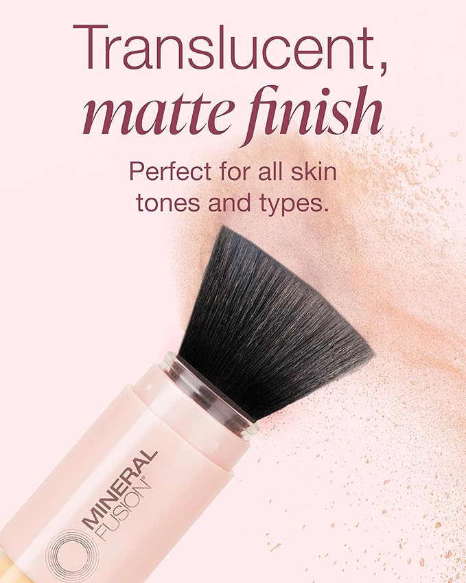 Mineral Fusion Brush-On Powder Sunscreen for Face SPF 30 | Transluscent Natural Daily Sun Care with UVA UVB Protection | Hypoallergenic, Non-Toxic | TSA & Travel Friendly