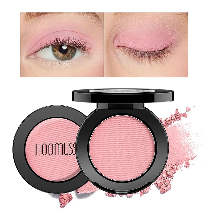 Single Pink Eyeshadow Matte Handmade Pressed Eyeshadow Palette Long Lasting With No Creasing Pigmented Pink Eye Shadow- 1Pink