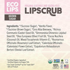 Eco Lips LIP SUGAR SCRUB 2 Pack (2-0.5oz jars) 100% Organic Lip Care Treatment with Organic Sugar & Coconut Oil - Gently Exfoliate & Polish Dry, Flaky Lips, 100% Edible (Vanilla Bean & Brown Sugar)