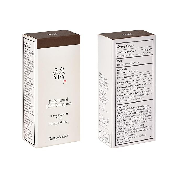 Beauty of Joseon Daily Tinted Fluid Sunscreen 12 Shades for Face Moisturizing Broad Spectrum SPF 40 Korean Skincare 50ml, 1.69 fl.oz #DP320