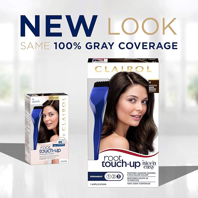 Clairol Root Touch-Up by Nice'n Easy Permanent Hair Dye, 5A Medium Ash Brown Hair Color, Pack of 4