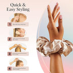 Kitsch Satin Scrunchies For Women - Softer Than Silk Scrunchies, No Crease Hair Ties, Soft Hair Accessories - Perfect For Day And Night Hairstyles | Ideal Gifts for Women - 1pc, Champagne