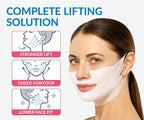 Stylia MaxiLift V-Line Lifting Collagen Face Mask - Advanced Double Chin Reducer - Jawline Shaper - Neck Firming and Tightening Mask with Hyaluronic Acid & Aloe Vera - Chin Strap for Sleeping (10PC)