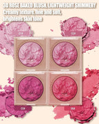 Baked Powder Blush, Lightweight Shimmery Highlight Blusher for Cheeks, Silky Smooth and Blendable Powder Blush Palette, Long-lasting All-Day Face Enhancing Makeup Color, Makeup Gift for Women Girls-06