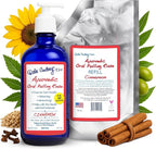 Natural Oil Pulling for Teeth and Gums | Cinnamon Flavored Oral Rinse Mouthwash for Bad Breath | Organic Essential Oil for Teeth Whitening & Gum Health, Cobalt Glass Bottle with Refill Pouch-16 FL Oz