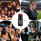 Red Oil Based Face Body Paint Stick, Non-toxic Full-coverage Face Painting for Halloween Cosplay SFX Makeup Clown Joker Demon Vampire, Waterproof Cream Red Eye Black Stick for Costumes Party