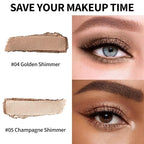 FV Waterproof Eyeshadow Stick Duo,Long-Lasting Cream Eye Shadow Makeup Sets, High Pigmented Eyeshadow Pencil with Shimmer Finish, Natural Look (Golden & Champagne)