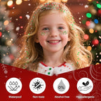 MEICOLY Christmas Face Glitter,Christmas Hair Glitter for Kids and Women,Stocking Stuffers Gifts,Sparkle Chunky Christmas Makeup,Red Silver Green Body Glitter for Party Rave Festival