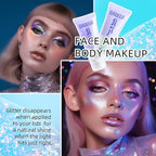 DAGEDA Body Glitter Gel, Holographic Face Glitters Body Gel Shimmer Liquid Eyeshadow, Color Changing Glitter for Face Hair Nails, Glitter Under Light Festival Glitter Makeup 1.7oz (Sparkling Pink)