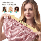 YFONG Double Layered 100% Mulberry Silk Bonnet for Sleeping Women, 22 Momme 6A Luxury Silk Sleep Cap with Elastic Band & Tie, Natural Night Wrap for Hair Care Short Long Curly Hair, Pink