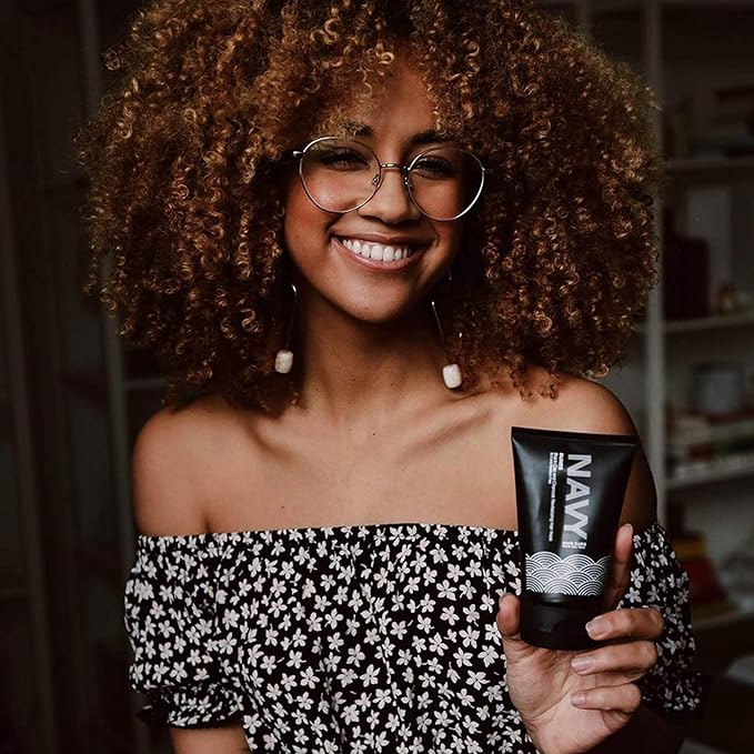 NAVY HAIR CARE Hydrating Hair Mask - 4 Fl oz | Clay Hair Mask for Dry Damaged Hair | Hair Growth & Repair Mask | Paraben Free & Vegan Friendly | Dunes - Black Clay and Charcoal Revitalizing Mask