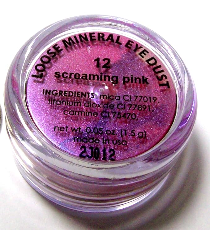 Hot Screaming Pink Purple Fuchsia Magenta Fantasy Fairy Loose Eyeshadow Powder Pigment, Single Glitter Mineral Dust Jar Pot; Talc, Paraben & Cruelty Free, No Animal Testing