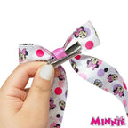Disney Minnie Printed Long Tail Hair Bow Set for Girls – 7-Pack Printed Bows with Alligator Clips – Cute Hair Accessories for Kids Ages 3+