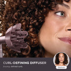 Shark FlexFusion Hair Straightener & Powerful Dryer with Diffuser, Fusion Hair Brush, Ceramic Air Styler with Auto-Wrap Curlers, Ceramic Plates, Cosmic Blush HD642S