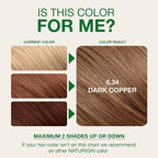 Naturigin Permanent Hair Color, 6.34 Dark Copper, Ammonia Free, 100% Gray Coverage, Nourishing Natural Formula, For All Hair Types, Long-Lasting, Vegan & Cruelty-Free, 1 Pack