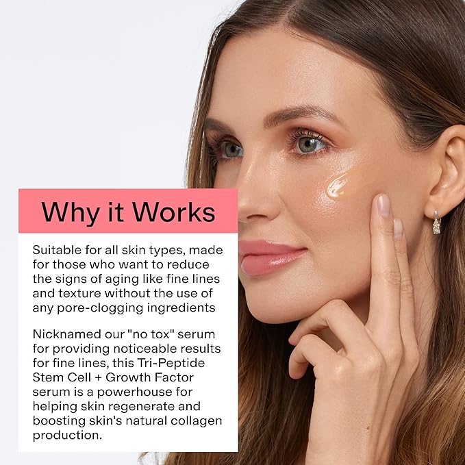 CLEARSTEM BOUNCEBACK Radiant Facial Serum - Peptide Serum for Hydration & Smooth-Looking Skin with Tri-Peptides and Mango Fruit Extracts - Lightweight Formula for Softer and Balanced-Looking Skin