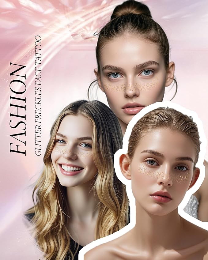 Face Glitter, Green Temporary Face Tattoos Stickers, Body Face Glitter for Women Girls, Country Concerts Singer Festival Rave Accessories (Green - 10 pcs)