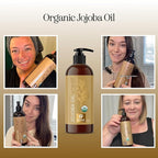 Organic Jojoba Oil Cold Pressed Unrefined - 100% Pure Organic Certified Oil for Skin Hair & Nails - Organic Skin Care & Natural Beauty DIY Carrier Oil - Dermatologist Tested & Non GMO (16 Fl Oz)