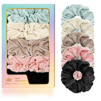 5Pcs Velvet Hair Scrunchies for Women, Fashion No Crease Hair Ties for Thin Thick Hair,Soft Hair Bands No Damage for Girls, Ideal Gifts for Women (Set 6)