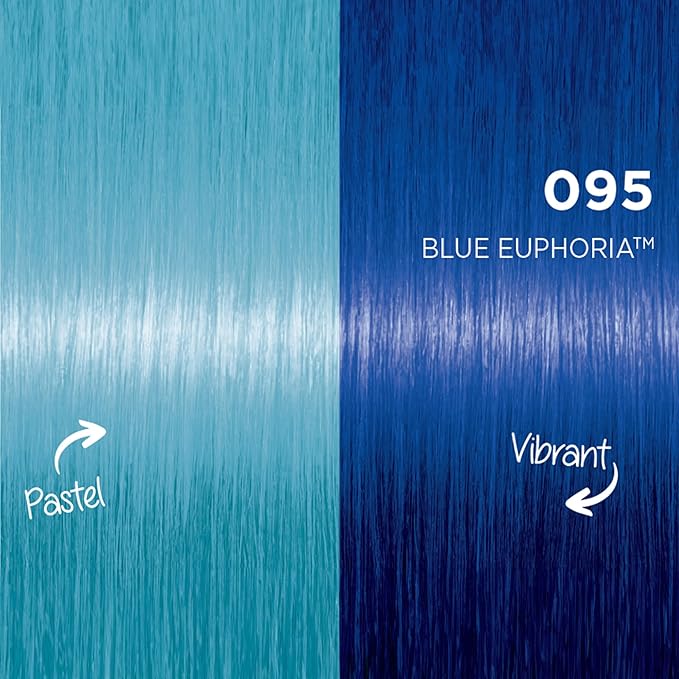 got2b Color Remix Semi-Permanent Hair Color, Blue Euphoria 095, Customizable Temporary Hair Dye to Create A Vibrant or Pastel Shade, Easy At-Home Application, Lasts Up to 15 Washes