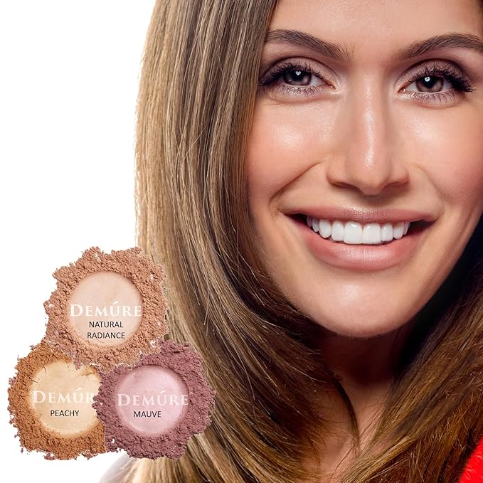 Demure Mineral Blush Makeup (Peachy), Loose Powder, Professional Quality, Cruelty Free Powder By Demure