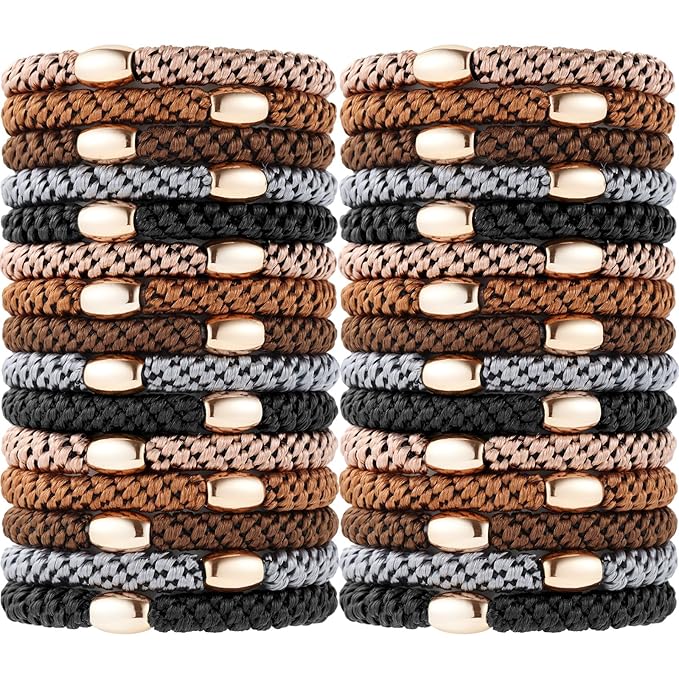 Hair Ties No Damage, Funtopia 30 Pcs Ponytail Holders Braided Hair Ties for Thick Hair, Elastics Hair Bands for Women Hair