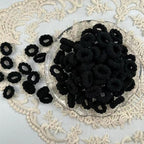 500 PCS Multicolor Cotton Hair Ties, Small Seamless Kids Hair Ties – Soft No-Crease Baby Hair Elastics for Girls, Kids & Toddlers, Gentle Ponytail Holders for Thin & Thick Hair. (Black)