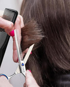 ULG Hair Cutting Scissors Thinning Shears Kit Professional Hairdressing Texturizing Salon Razor Edge Scissor Barber Kit1 Pro 6.5 inch Silver