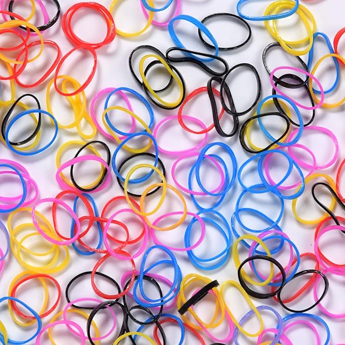 Youxuan Kids Elastics No Damage Colored Hair Bands Fashion Girls Hair Ties 1000 Count Small Size