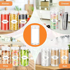 24 Pcs Plastic Jars, 16 OZ Plastic Jars with White Lids Clear Airtight Slime Containers Refillable Round Empty Storage Containers Jar for Kitchen & Household Dry Food Storage