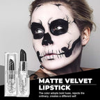 Halloween Black Lipstick Matte Body Painting Stick for Women Waterproof Long Lasting Dark Lipsticks Gothic Zombie Vampire Cosplay Cruelty Free Lipstick, DU-Black