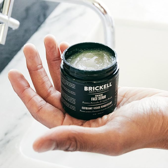 Brickell Men's Daily Elite Face Care Routine I, Toner, Gel Facial Wash, Face Scrub, Anti-Aging Night Cream, Eye Cream, Charcoal Mask and Moisturizer, Natural and Organic, Scented