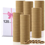 LuSeren 120 Pcs No Damage Hair Ties for Thick Hair, Large Soft Seamless Nylon Hair Elastics for Women, Ponytail Holders, Hair Accessories – Light Brown