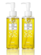 DHC Deep Cleansing Oil Medium 2 pack, Facial Cleansing Oil, Makeup Remover, Cleanses without Clogging Pores, Residue-Free, Fragrance and Colorant Free, All Skin Types, 4.1 fl. oz.
