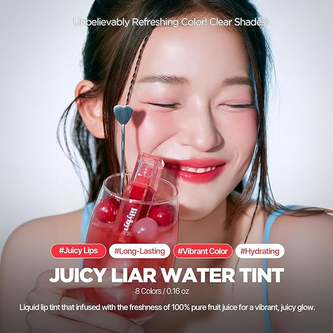 lilybyred Juicy Liar Water Tint | Korean Vivid Water-Gel Lip Stain, Fresh Fruit Colors, Intense Long-Lasting Stain, Moisturizing, Transfer-Proof, Lightweight Finish, 0.16 oz. (04 Blackberry Tequila)