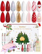 Beetles 27Pcs Gel Nail Polish Kit with U V Light Christmas Gifts for Women Teen Girls - 6 Colors Gel Nail Kit Merry Glitz Red Gold Cat Eye Glitter Jelly Winter Set Soak Off Salon DIY Manicure Set