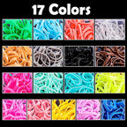 Hair Ties, 17 Colors Elastic Hair Rubber Bands, 2000 Pcs Baby Hair Ties with Hair Styling Tools Organizer Box for Girls, Women, Toddler