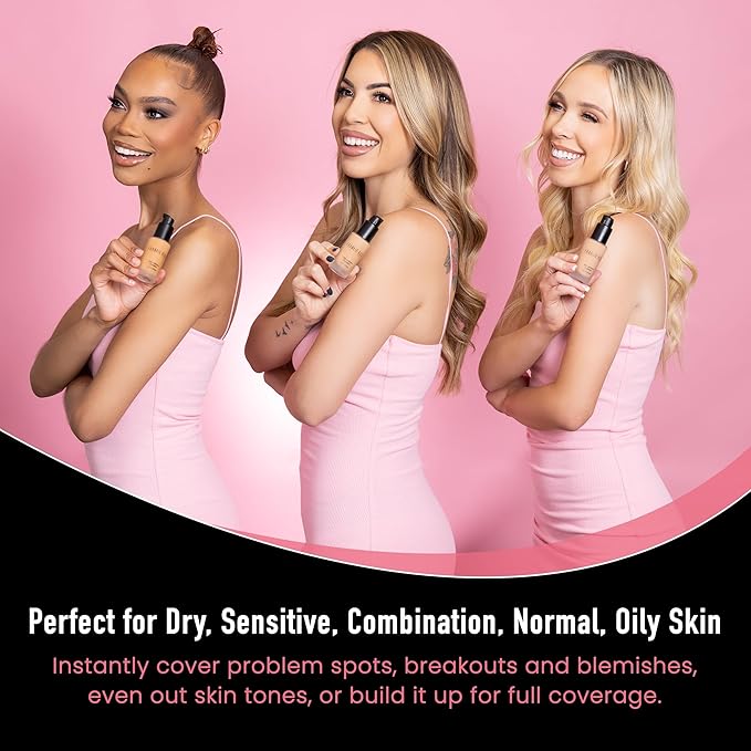 Frankie Rose Cosmetics Matte Perfection Foundation Makeup – Long-Lasting, Hydrating Foundation for Semi-Matte Finish - Full Coverage for All Skin Types - (Olive) 1.0 US fl oz / 30 ml