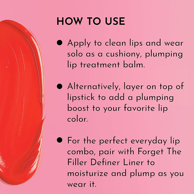 LAWLESS Women's Forget the Filler Lip Plumping Line Smoothing Tinted Balm, Cherry Vanilla, Red, 0.09 Ounce