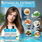 Moisturizing Shampoo and Conditioner Set - Sulfate Free Care for Women and Men - Hydrating, Deep Moisture Duo with Shea Butter - Salon Grade, Color Safe - Ideal for Curly Hair and Dry Split Ends